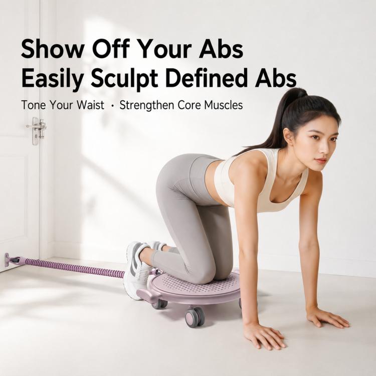 360-degree Silent Pilates Slider Disc Abdominal Core Trainer Board with Knee Pad, No Resistance Bands  Pink, No Resistance Bands Blue, With 2 Resistance Bands Pink, With 2 Resistance Bands Blue