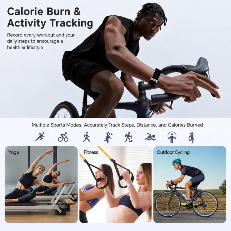 Screenless Fitness Tracker with ECG & HRV Lightweight Nylon Braided Band Health Monitor