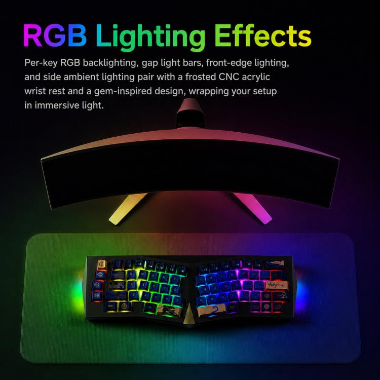 AKKO Armor Alice 3-Mode Ergonomic Mechanical Keyboard Aluminum Alloy Quick Release Keyboard