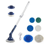 Electric Spin Scrubber Cordless Cleaning Brush 5 Speeds Extension Arm, 7-Piece Set