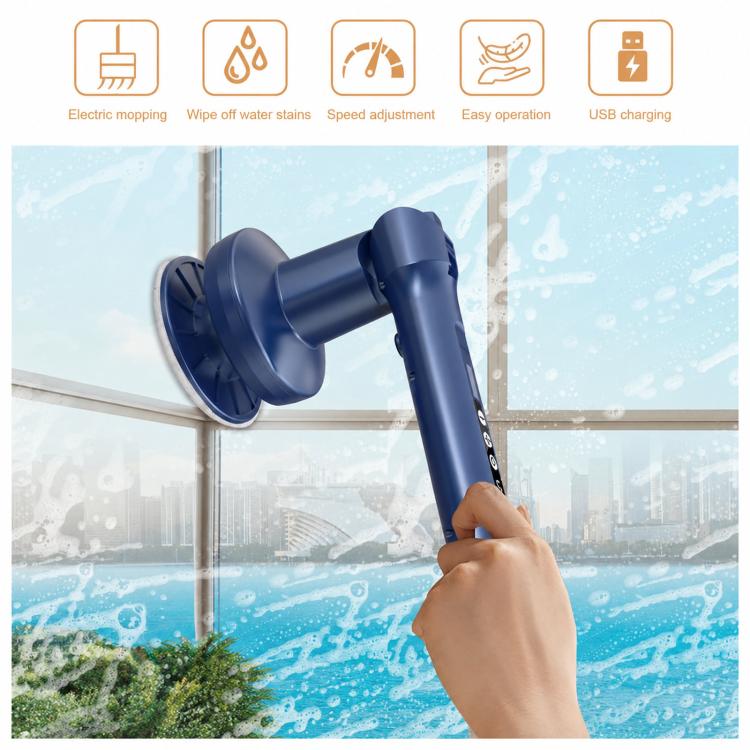 Electric Spin Scrubber Cordless Cleaning Brush 5 Speeds Extension Arm, 7-Piece Set