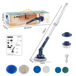 Electric Spin Scrubber Cordless Cleaning Brush 5 Speeds Extension Arm, 7-Piece Set