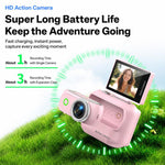1080P Mini Thumb Action Camera with 2.0-inch Flip Screen Magnetic Wearable Body Cam & Charging Case LK-018