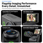 1080P Mini Thumb Action Camera with 2.0-inch Flip Screen Magnetic Wearable Body Cam & Charging Case LK-018