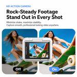 1080P Mini Thumb Action Camera with 2.0-inch Flip Screen Magnetic Wearable Body Cam & Charging Case LK-018