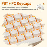 AKKO Cute Light-Transmitting Cat Ear Keycaps Universal Mechanical Keyboard Keycap Accessories, 113 Keys