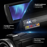 4K Video Camera Camcorder 48MP 3.0 Inch IPS Touch Screen With IR Night Vision 16X Digital Zoom WiFi Remote Control, No Card, With 16GB Card, With 32GB Card, With 64GB Card