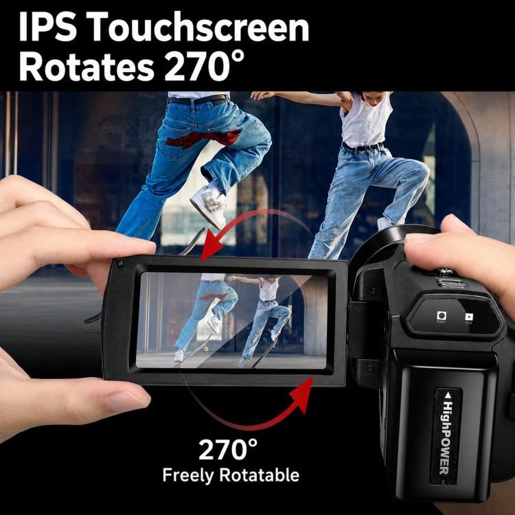 4K Video Camera Camcorder 48MP 3.0 Inch IPS Touch Screen With IR Night Vision 16X Digital Zoom WiFi Remote Control, No Card, With 16GB Card, With 32GB Card, With 64GB Card