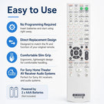 Replacement Remote Control Compatible with Sony Home Theater AV Receiver System, RM-AAU013, RM-AAU130, RM-AAU022, RM-AAU019
