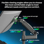 NORTH BAYOU Desktop Height-Adjustable Inverted Robotic Arm Monitor Stand