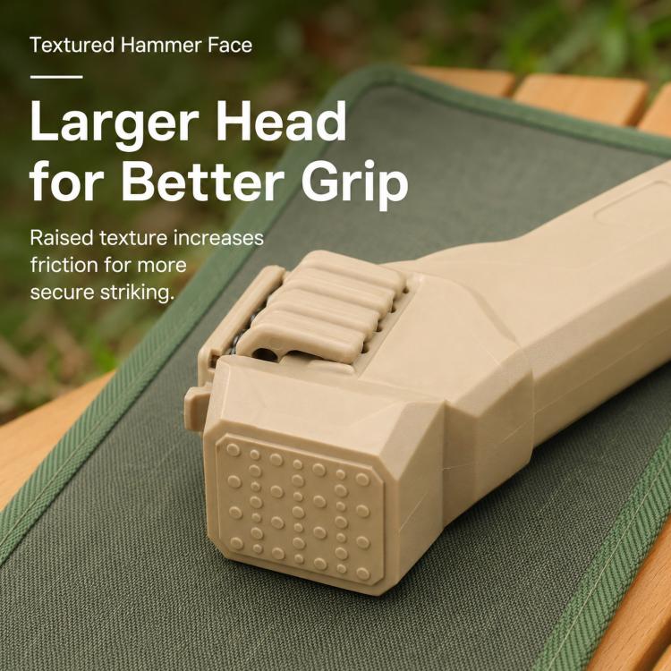 Multifunctional Camping Hammer Set with 8 Steel Tent Pegs Portable Tent Stake Mallet with Built-in Storage Compartment