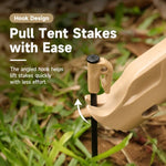Multifunctional Camping Hammer Set with 8 Steel Tent Pegs Portable Tent Stake Mallet with Built-in Storage Compartment