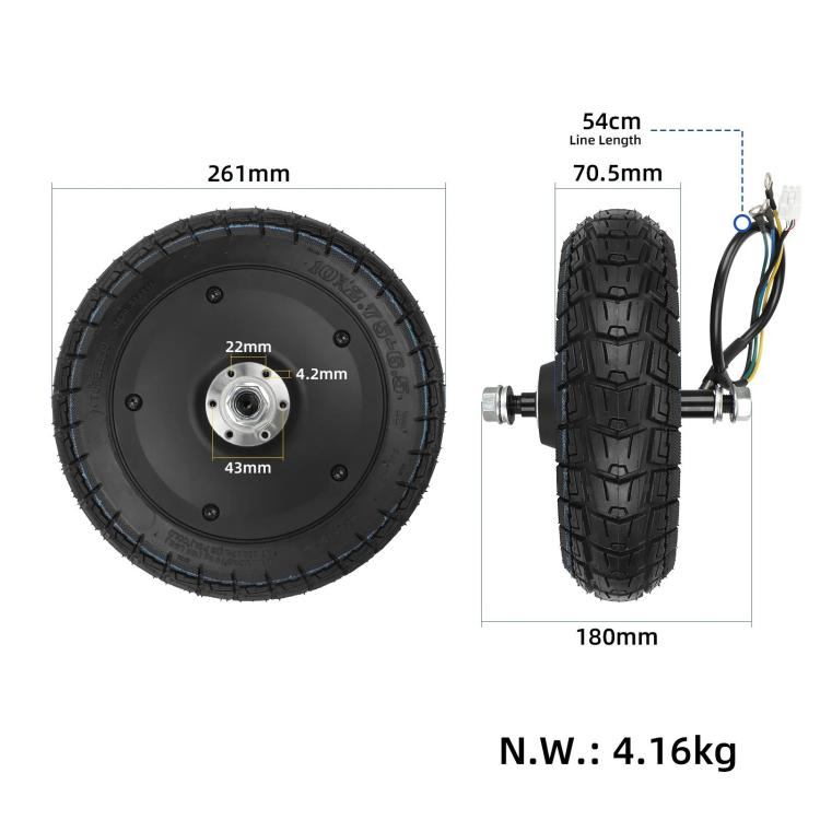 For KuKirin G2 Electric Scooter Hub Motor Assembly with 10x2.75-6.5 Tubeless Tire, For KuKirin G2