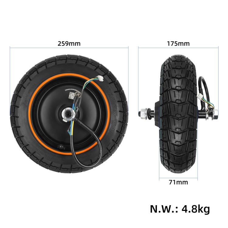 For KuKirin G3 Electric Scooter Rear Hub Motor Assembly with 10x2.75-6.5 Tubeless Tire, For KuKirin G3