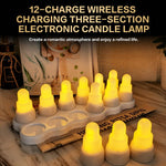 Wireless Inductive Charging LED Electronic Candle Light Christmas Ambient Decor Lamp, EU Plug, US Plug, UK Plug, AU Plug