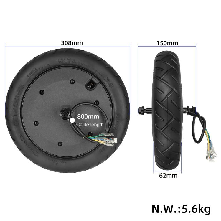 For Xiaomi Electric Scooter 5 Plus Rear Hub Motor Assembly With CST 60/90-8 Tubeless Tire, For Xiaomi Electric Scooter 5 Plus