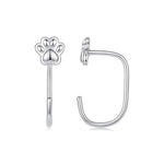 Orecchini minimalisti placcati oro bianco in rame