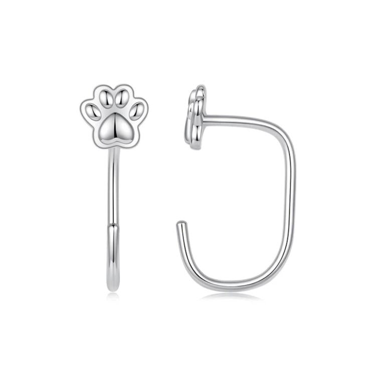 Orecchini minimalisti placcati oro bianco in rame