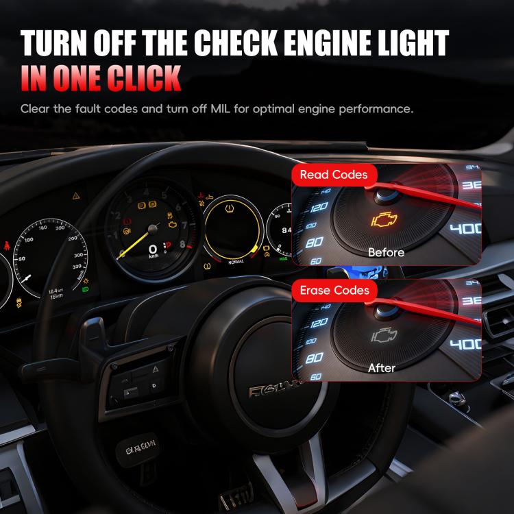 FOXSUR V530 Car Fault Diagnostic Scanner OBD2 Engine Fault Code Reader, Black