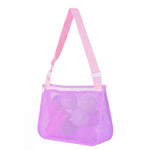 Single-Shoulder Stationery Pouch Children Mesh Foldable Thickened Mesh Beach Bag