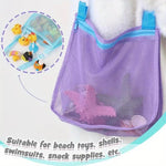 Single-Shoulder Stationery Pouch Children Mesh Foldable Thickened Mesh Beach Bag