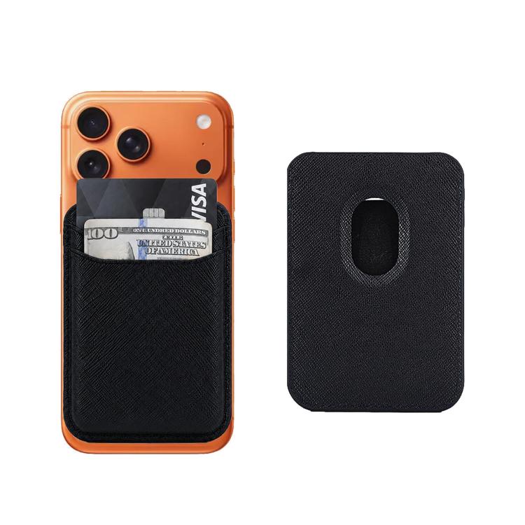 Portafoglio magnetico per cellulare, doppio strato in pelle con porta carte e 23 magneti N52
