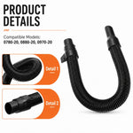 14-37-0105 Vacuum Hose Replacement For Milwaukee M18 0970-20, 0880-20 & 0780-20 Cordless Vac