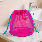 Mesh Drawstring Bag Breathable Travel Toiletry Pouch Beach Toy Bag For Kids Swim