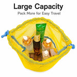Mesh Drawstring Bag Breathable Travel Toiletry Pouch Beach Toy Bag For Kids Swim