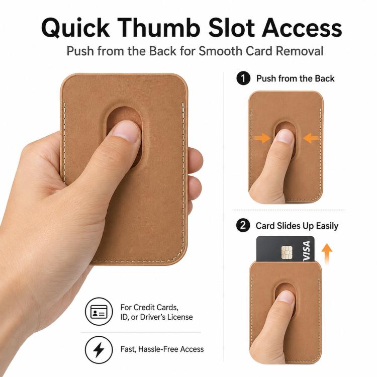 Portafoglio magnetico per cellulare con texture in fibra aramidica a righe, porta carte con 23 magneti N52 e fessura per il pollice.