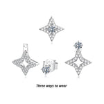 S925 Sterling Silver Detachable Moissanite Stud Earrings, MSE135