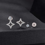 S925 Sterling Silver Detachable Moissanite Stud Earrings, MSE135