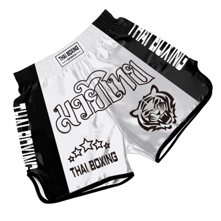 ZhuoAo Muay Thai Boxing Shorts Kickboxing & Sanda Training Fight Shorts For Men & Women, L
