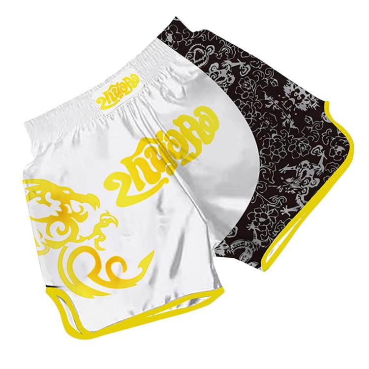 ZhuoAo Muay Thai Boxing Shorts Kickboxing & Sanda Training Fight Shorts For Men & Women, XL