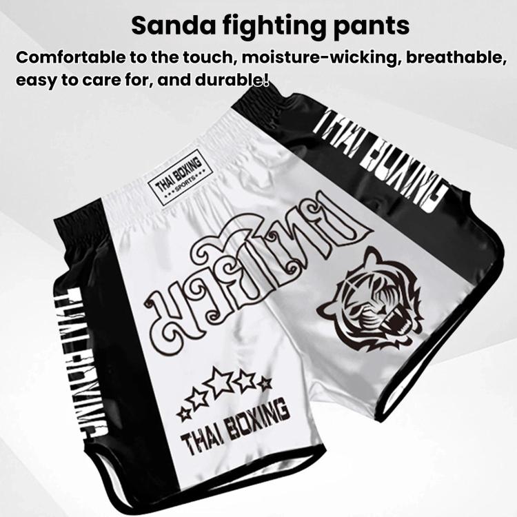 ZhuoAo Muay Thai Boxing Shorts Kickboxing & Sanda Training Fight Shorts For Men & Women, XXL