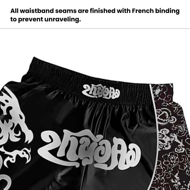 ZhuoAo Muay Thai Boxing Shorts Kickboxing & Sanda Training Fight Shorts For Men & Women, XL
