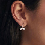 S925 Sterling Silver Sparkling Bow Moissanite Earrings