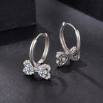 S925 Sterling Silver Sparkling Bow Moissanite Earrings