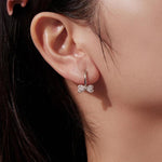 S925 Sterling Silver Sparkling Bow Moissanite Earrings