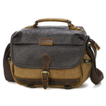 Vintage Waterproof Canvas Camera Messenger Bag DSLR Mirrorless Shoulder Case