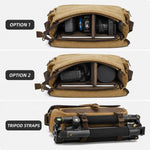 Vintage Waterproof Canvas Camera Messenger Bag DSLR Mirrorless Shoulder Case