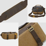 Vintage Waterproof Canvas Camera Messenger Bag DSLR Mirrorless Shoulder Case