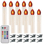 Colorful Christmas Changing Remote Control LED Candle Light Halloween LED Clip-On Candle Lamp