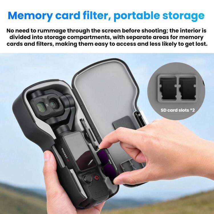 Per DJI Osmo Pocket 4P BRDRC, copriobiettivo, schermo, custodia antiurto, porta filtri