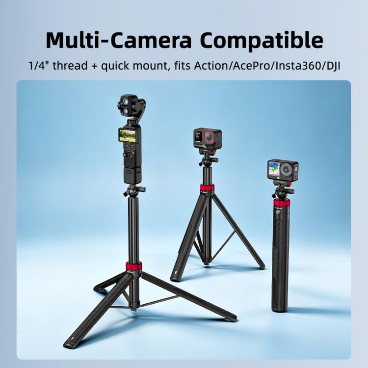 Asta di prolunga per selfie con testa a sfera Flymile per DJI, Insta360, GoPro e altre action camera