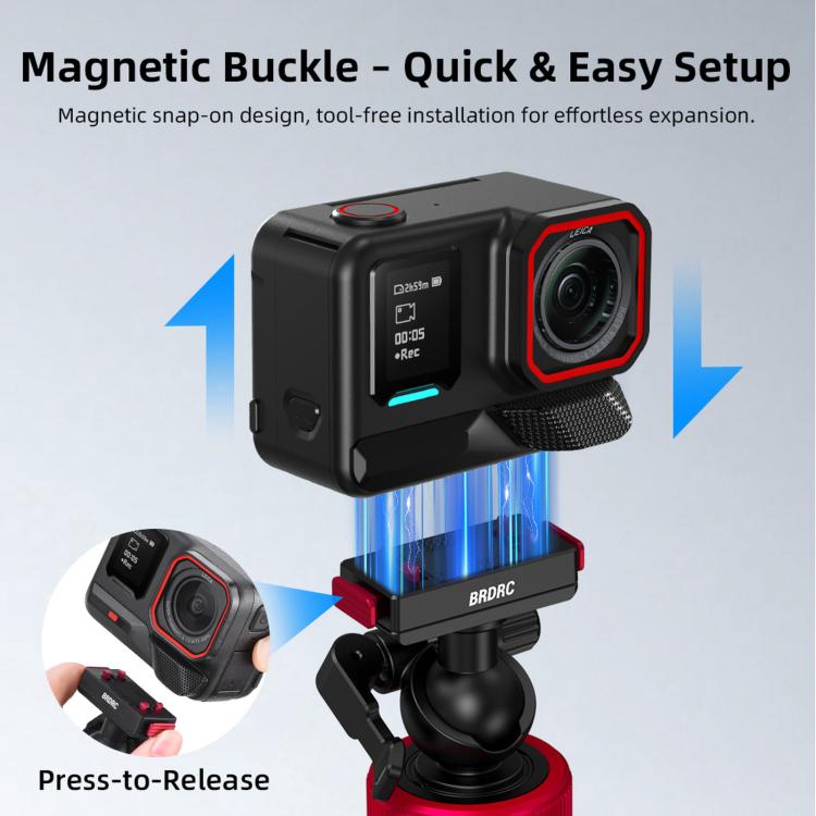 Per Insta360 Ace Pro 2 / X5 BRDRC, asta di prolunga per selfie con testa a sfera a sgancio rapido da 1,6 m.