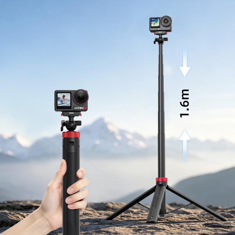 BRDRC Asta per selfie con testa a sfera da 1,6 m e sgancio rapido per treppiede., For DJI Osmo Action 6 / Nano, For DJI Osmo Action 3 / 4 / 5 Pro