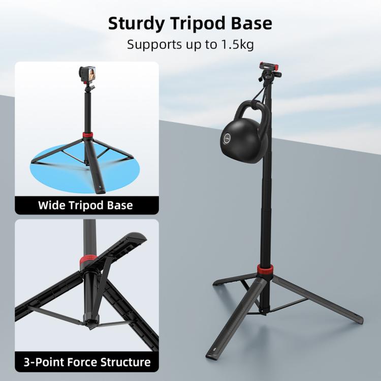BRDRC Asta per selfie con testa a sfera da 1,6 m e sgancio rapido per treppiede., For DJI Osmo Action 6 / Nano, For DJI Osmo Action 3 / 4 / 5 Pro
