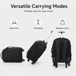 AOKING 20 Inch Rolling Backpack With 360-Degree Spinner Wheels Laptop Bag With Exterior Side Pocket