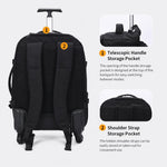 AOKING 20 Inch Rolling Backpack With 360-Degree Spinner Wheels Laptop Bag With Exterior Side Pocket